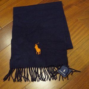 Polo Ralph Lauren Men's Reversible scarf 100 % Wool Blend Made in Italy